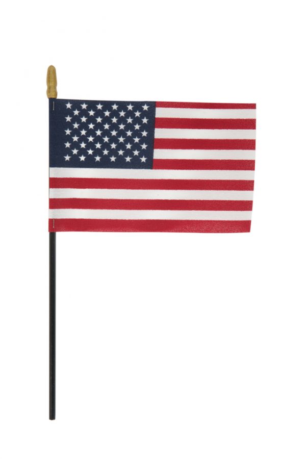 4" x 6" U.S. POLYCOTTON FLAG DOWEL 3/16" x 10" NO TIP