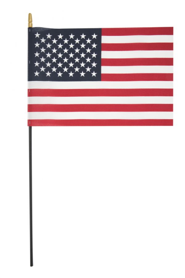 12″ x 18″ U.S. HEM POLYCOTTON FLAG DOWEL 5/16″ x 30″ SPEAR TIP
