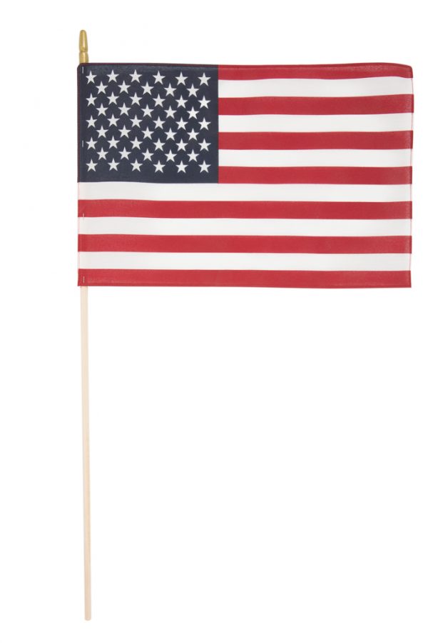 12″ x 18″ U.S. POLYCOTTON HEM FLAG DOWEL 3/8″ x 30″ SPEAR TIP