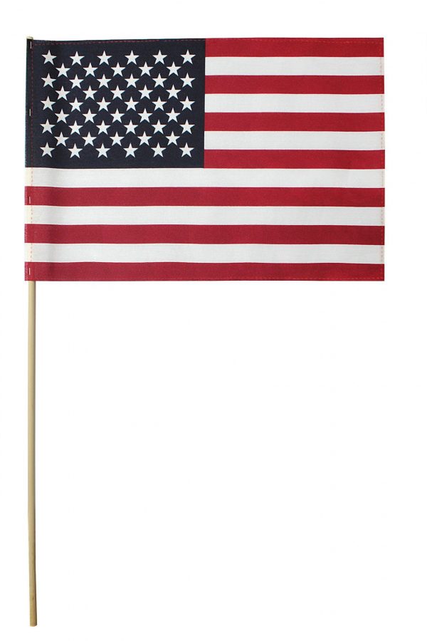 8" x 12" HEM U.S. POLYCOTTON FLAG DOWEL 5/16" x 24" NO TIP